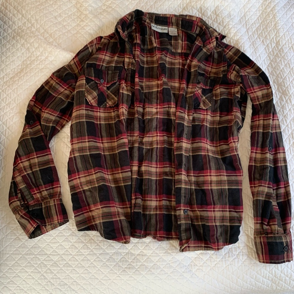 Soft plaid button down shirt